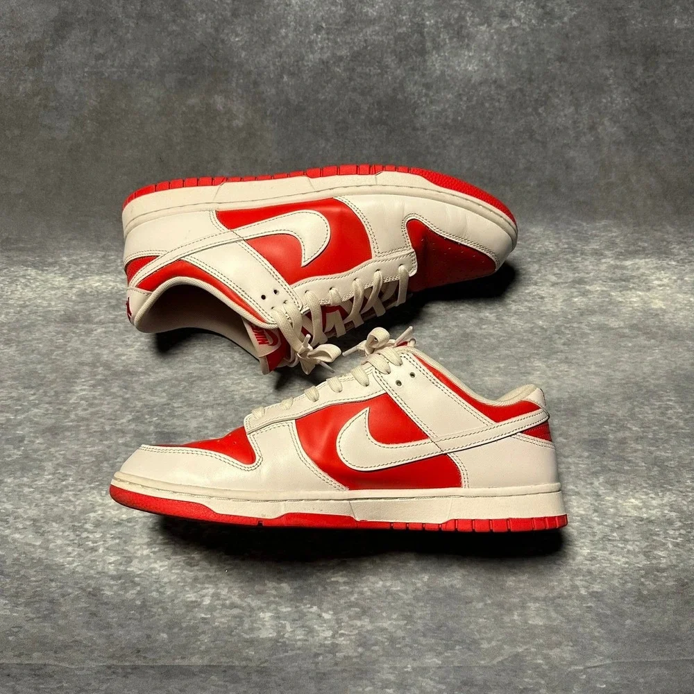 Nike Dunk Low Championship Red White Red Men's Sneakers Size US 11.5‎ DD1391-600